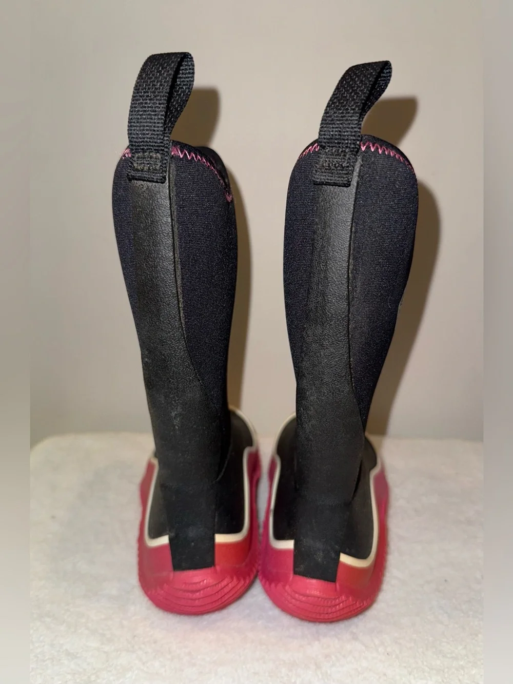 Muck Boot Company Kids Waterproof Neoprene Rain Boots Black Pink Youth Size 12